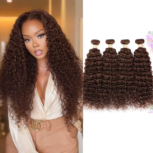 Vista 27 de ALLRUN Paquetes de cabello humano rizado birmano, 3 piezas de 14, 16, 18 pulgadas, paquetes de cabello humano rizado crudo con extremos en espiral