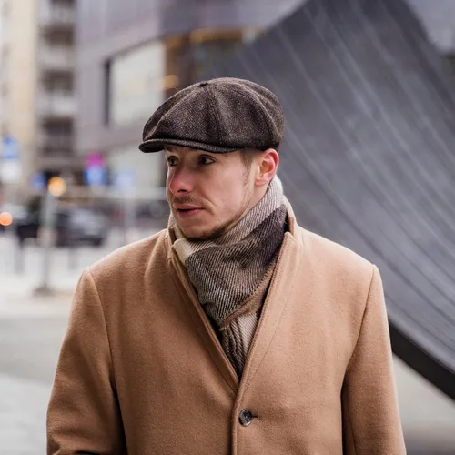 Vista 5 de Sterkowski Gorra Shelby Gorra 100% Harris Tweed Newsboy para hombre Sombrero de estilo pico de 8 paneles