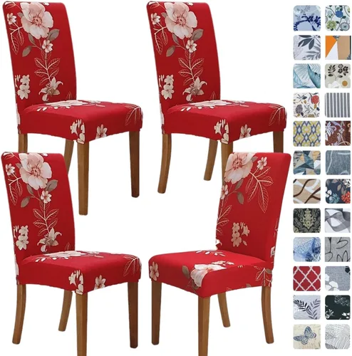 Vista 87 de SPRINGRICO Juego de 4 fundas para sillas de comedor, fundas elásticas para sillas de comedor, de elastano lavables, fundas para sillas Parsons