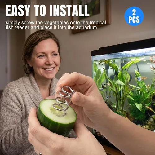 Vista 6 de Comedero de vegetales para pecera, acuario, para acuario, vegetariano, soporte para alimentos frescos para peces, cíclidos de Malawi, pez pleco