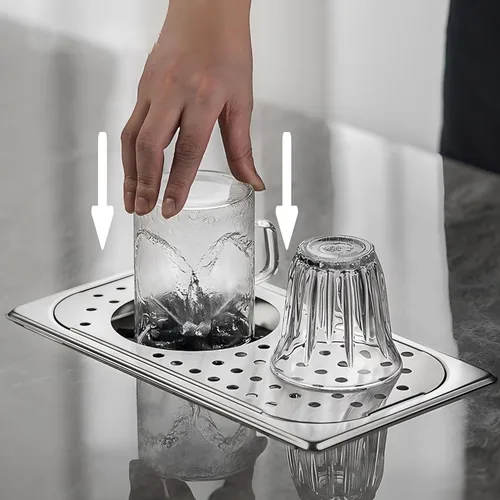 Vista 4 de AUNMAS Enjuagadora de vidrio para fregadero, 4.488 in de diámetro, acero inoxidable para fregadero de cocina, accesorio de accesorio para barra