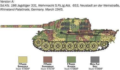 Vista 4 de Italeri WWII German Heavy Destroyer Tank Sd.Kfz.186 Yakt Tiger Modelo de plástico, escala 1: 56