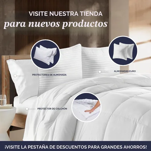 Vista 9 de Beckham Hotel Collection Protector de colchón: mezcla de algodón de grado hotelero, protección impermeable silenciosa, diseño de bajo perfil que