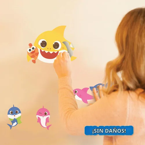 Vista 8 de Wall Palz Baby Shark Family - Juego de 8 calcomanías de pared de vinilo para decoración de baño, cuarto de bebé, dormitorio Baby Shark2