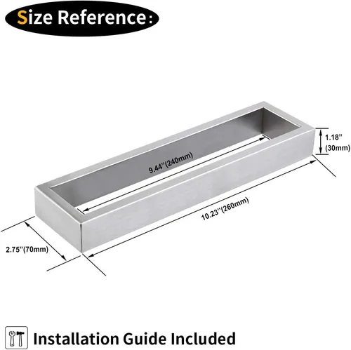 Vista 6 de Toallero de mano SUS 304 de acero inoxidable para baño, cocina, garaje, resistente, montado en la pared, acabado cepillado
