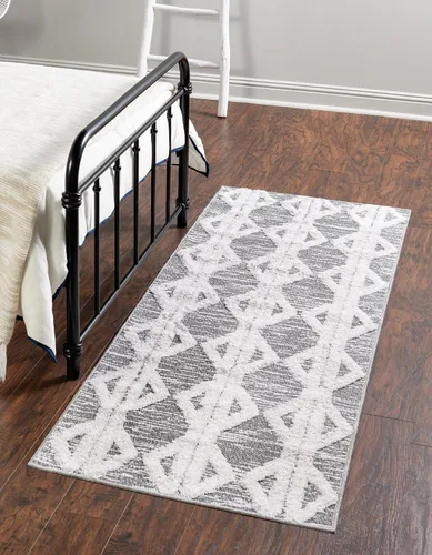 Vista 8 de Unique Loom Sabrina Soto Casa Collection - Alfombra de área - Palma (2 pies 3 pulgadas x 6 pies 1 pulgada, gris antracita/marfil)