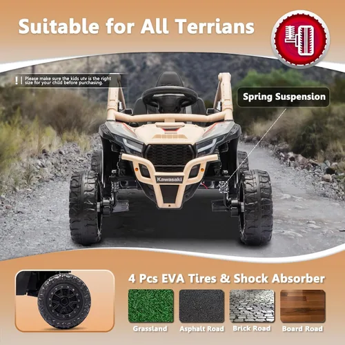 Vista 5 de Kawasaki Teryx KRX UTV con licencia de 24 V con control remoto para Begie