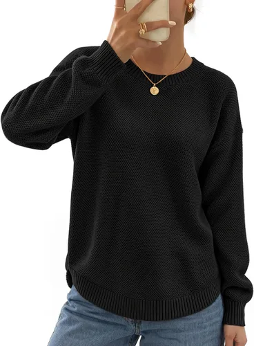 Vista 14 de MEROKEETY Suéteres de Otoño e Invierno para Mujeres Casuales Sueltos Cómodos Tops de Suéter Pullover Jumper Outfits de Moda 2025 Beige