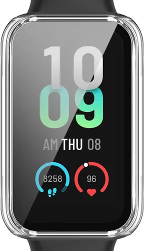 Vista 4 de TenCloud Protector de pantalla compatible con Amazfit Band 7 Smartwatch Accessories Case resistente a los arañazos Protección completa (transparente)
