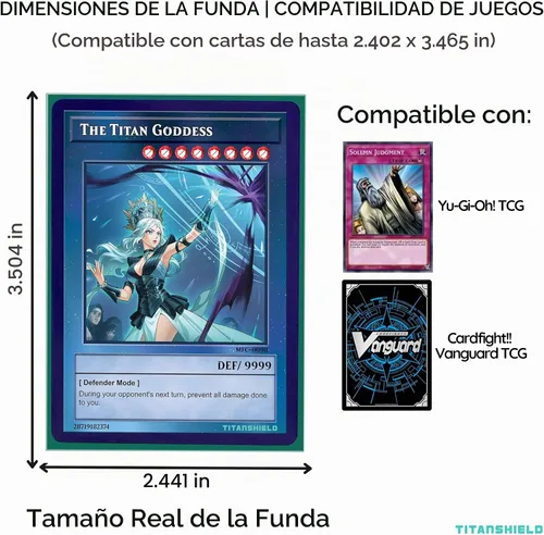Vista 4 de TitanShield (150 mangas) tamaño pequeño japonés, fundas para tarjetas de comercio para Yu-Gi-Oh, Pelea de cartas Vanguard & More Verde