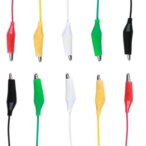 Vista 2 de Elegoo paquete de 30 cables de puente de 50 cm con pinzas de contacto en ambos extremos