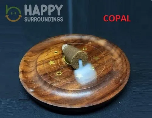Vista 2 de Copal - Conos de incienso de reflujo (25 conos) – Conos de incienso de reflujo 100% naturales – Conos de incienso de reflujo de Navidad – Incienso