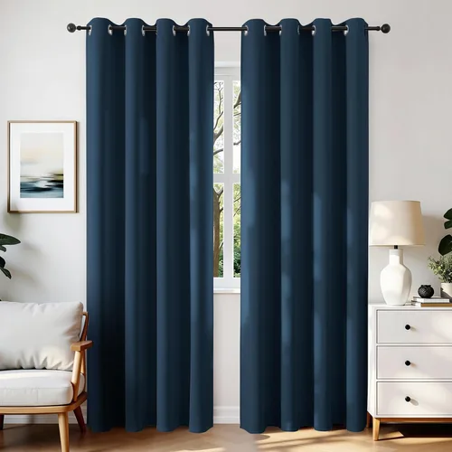 Vista 55 de Joydeco Cortinas opacas para dormitorio de 72 pulgadas de largo, 2 paneles de cortinas con aislamiento térmico para oscurecer la habitación