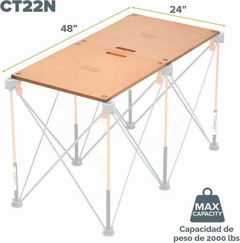 Vista 3 de BORA Centipede Mesa plegable para soporte de trabajo Bora Centipede Caballetes - 61 centímetros x 122 centímetros - Incluye tablero de madera + 6