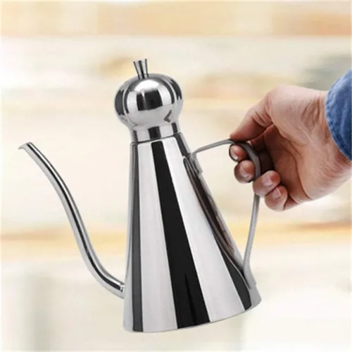 Vista 2 de ZWB - Botella dispensadora de aceite de oliva para cocina, recipiente de aceite de acero inoxidable, olla de aceite a prueba de fugas, recipiente