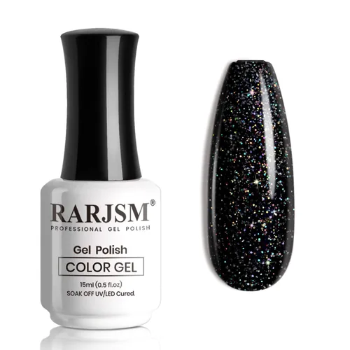 Vista 37 de RARJSM Esmalte de uñas en gel color albaricoque, dorado con brillantina, neutro, transparente, color nude, esmalte de gel para remojar para remojar
