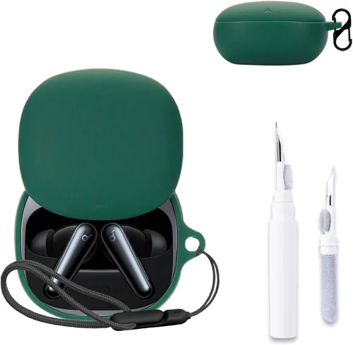 Vista 11 de NOUKAJU - Funda protectora para auriculares Anker Soundcore Liberty 5 (con mosquetón + cordón + bolígrafo de limpieza) a prueba de caídas, a prueba