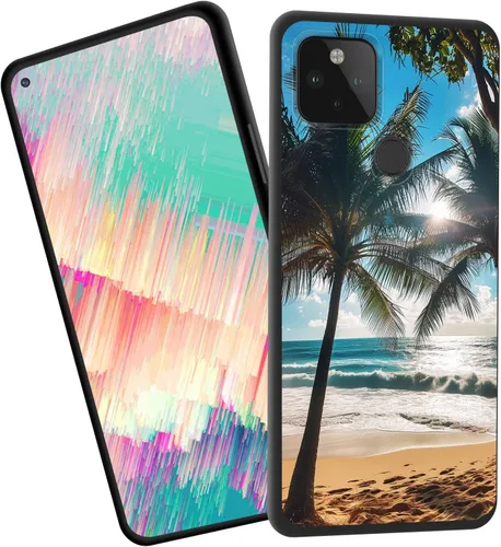 Vista 105 de Funda delgada para Google Pixel 4 XL, funda delgada de silicona de TPU suave a prueba de golpes para Google Pixel 4 XL, gato negro luna estrellada