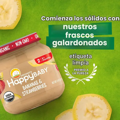 Vista 5 de Happy Baby Organic Stage 2 - Alimento para bebés con peras y ciruelas pasas, 4 onzas