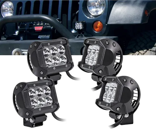 Vista 8 de Faro delantero de 4" LAMPHUS Cruizer de 18W, LED CREE para auto y motocicleta, 4", Inundación