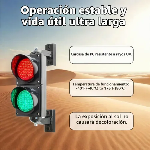 Vista 2 de Luz de tráfico LED de 4 pulgadas, lámpara verde roja de la parada