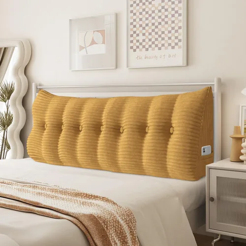 Vista 29 de Almohada de cuña para sentarse en la cama, almohada de lectura para adultos, soporte para respaldo, almohada de cabecero, sofá cama, cojín de Negro