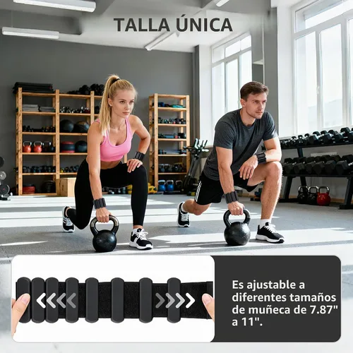 Vista 4 de Pesas de tobillo de muñeca para mujeres y hombres, 2 libras/par, pesas ajustables para brazos, piernas, pilates, pulseras con peso para gimnasio