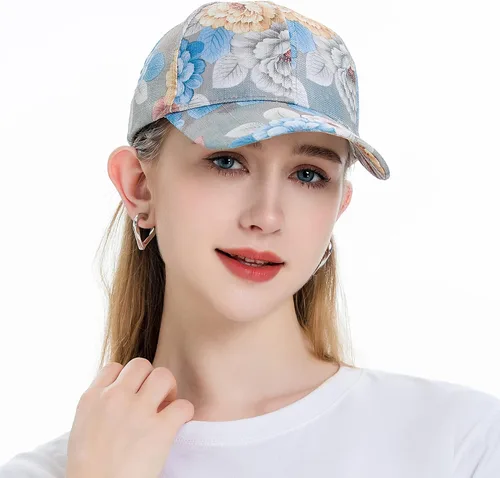 Vista 12 de ZLYC Gorra de béisbol hawaiana con estampado floral para mujer Aguacate Negro