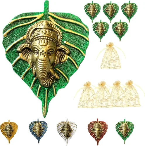 Vista 17 de LOVENSPIRE Ganesha Diwali - Decoración de hojas de metal para colgar en la pared para el hogar y la oficina, regalo de regreso de inauguración