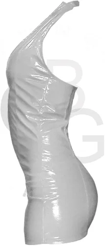 Vista 4 de Di Blanco - Mini Vestido Vinilo PVC BlancoNegroRojo Tallas XS-L, Blanco