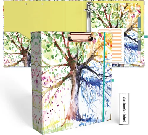 Vista 28 de EYROZILL Mini carpeta de 3 anillas, 5.5" x 8.5", de 1 pulgada con bolsillos, carpeta con portapapeles para estilo de cabello del cliente, estuche