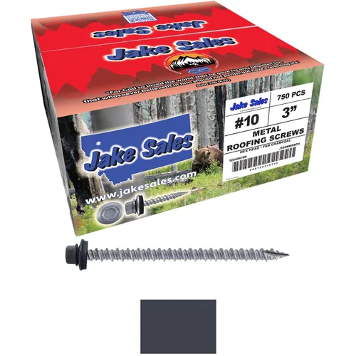 Vista 193 de Tornillos para techos de metal gris ABC 10 x 1 - Cabezal hexagonal - Arandela EPDM - Arandela de arranque automático/roscado - 1 bolsa - 250