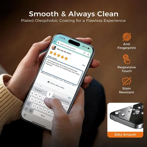 Vista 6 de Zeniss NeverBreak - Protector de pantalla de dureza 9H+ para iPhone 15, protección de grado militar de 12 pies