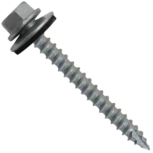Vista 59 de TORNILLOS PARA TECHOS DE METAL #14: (250) Tornillos x 1" ABC GRIS Tornillo para techo de chapa metálica con cabeza hexagonal y arandela.
