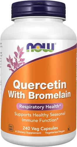 Vista 10 de Suplementos NOW, quercetina con bromelina, sistema inmunológico equilibrado*, 60 cápsulas vegetales