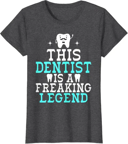Vista 5 de Camiseta con texto en inglés «This Dentist is a freaking Legend Dentist», Negro
