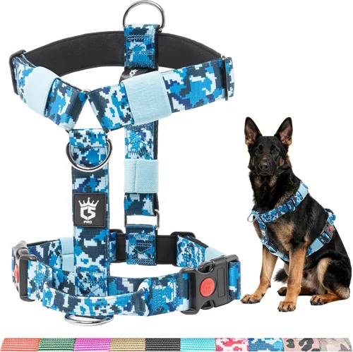 Vista 7 de TSPRO Arnés táctico resistente para perro, hebilla de liberación rápida y asa superior