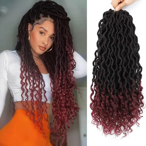 Vista 22 de Cabello Corto de Locs Falsos para Crochet Pre-Enrollado 12 Pulgadas 6 Paquetes Cabello de Locs de Diosa para Crochet Locs Falsos Suaves con Puntas