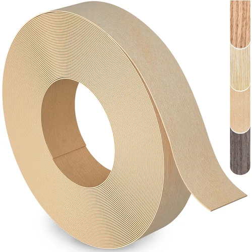 Vista 12 de Bandas de Borde de Abedul, rollo de 1 1/2 pulgadas x 10 pies de Bandas de Borde de Chapa - Pre-encoladas Flexibles, Cinta de Madera Real