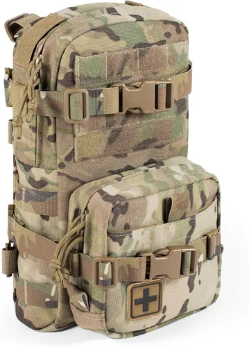 Vista 9 de Paquete de Hidratación Táctica Pequeña MOLLE Transportador de Vejiga de Agua para Exteriores para Chaleco Mochila, Negro, Mochilas Daypack