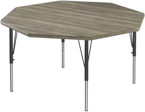 Vista 72 de Correll - Mesa rectangular de actividades para el aula de 24 x 36 pulgadas, altura ajustable (19-29 pulgadas), parte superior de nogal colonial