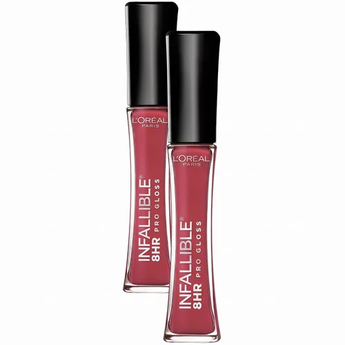 Vista 26 de L'Oreal Paris L'Oreal Paris Makeup Infallible - Brillo de labios de 8 horas, fórmula cómoda e hidratante, rojo rebelde, 0.5 onzas líquidas
