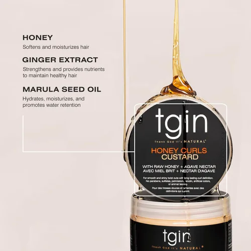 Vista 7 de Thank God It's Natural Honey Curls Custard - 12 oz - Para cabello natural, seco, rizado y dañado