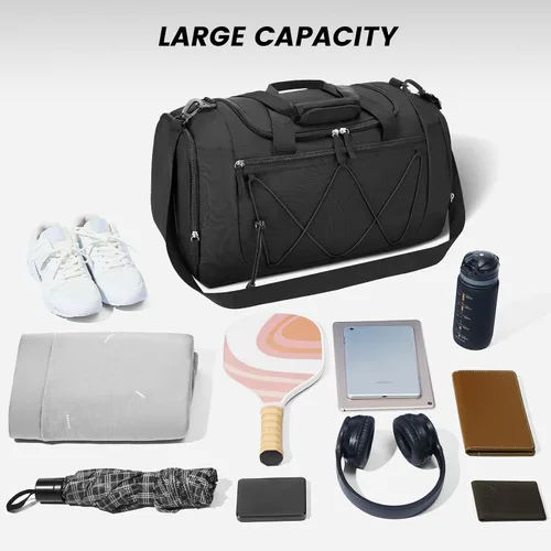 Vista 6 de Vorspack Bolsa de gimnasio para hombres Bolsa de lona de 151821 pulgadas para viajes, bolsa de lona ligera para artículos personales, bolsa