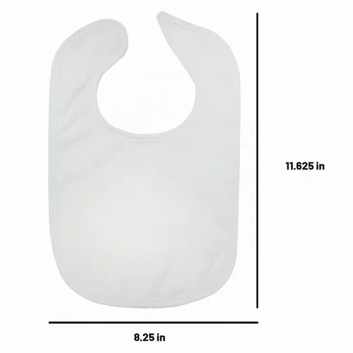 Vista 10 de Neat Solutions Baberos de tela de rizo de punto de 2 capas de color sólido en blanco, 10 unidades (paquete de 1)