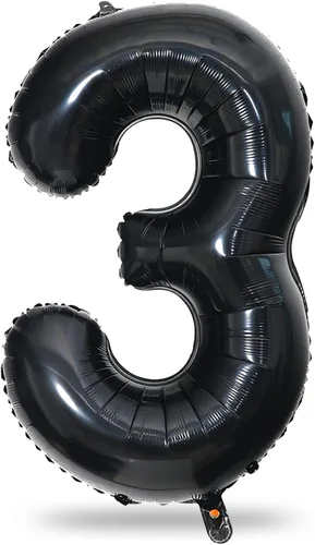 Vista 19 de Globo negro del número 0 para niñas y niños, 40 pulgadas, grande, número 0-9, de papel de aluminio, de Mylar para helio, juego de globos digitales