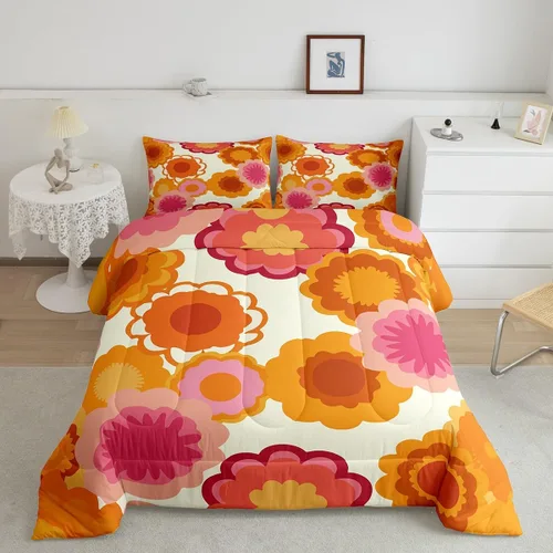 Vista 9 de Feelyou Juego de ropa de cama con diseño de arco iris, juego de edredón para niños, niñas, decoración de notas musicales, edredón de microfibra