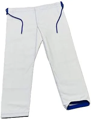 Vista 9 de Blanco Royal Blue Stitch Bjj Gi Jiu Jitsu Kimonos Gi 100% algodón Perl Weave 450GSM