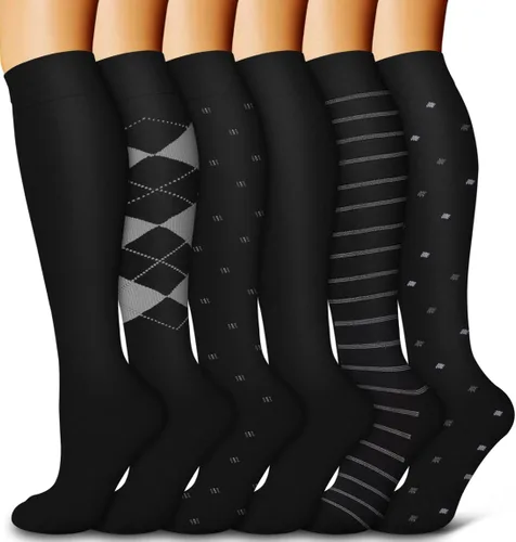 Vista 38 de Bluemaple Paquete de 6 calcetines de compresión de cobre para mujeres y hombres, el mejor apoyo para médicos, correr, enfermería, atletismo