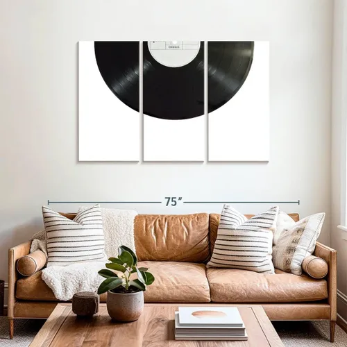 Vista 81 de Elephant Stock BW - Reproductor de discos de vinilo para pared, lienzo horizontal, decoración de pared de sala de estar de 3 piezas, impresión